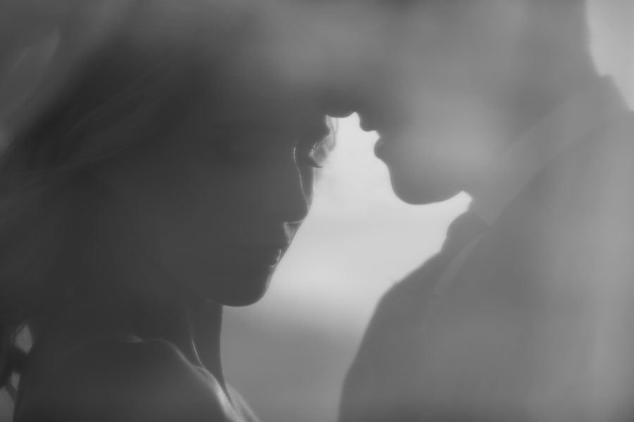 romantic capture with bride and groom