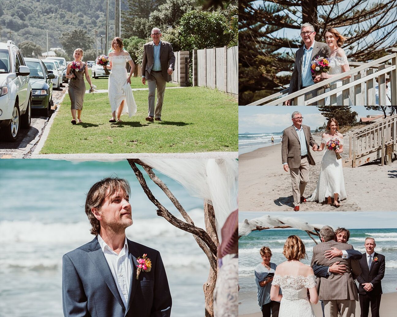 Casual Beach wedding at Waihi Beach