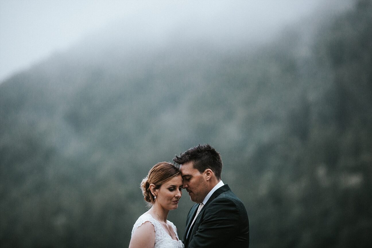 Moody wedding in the rain image