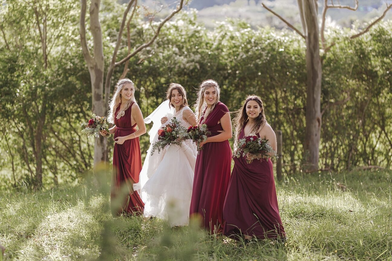Burgundy bridesmaids