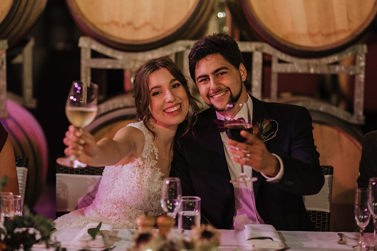 Wedding reception couple