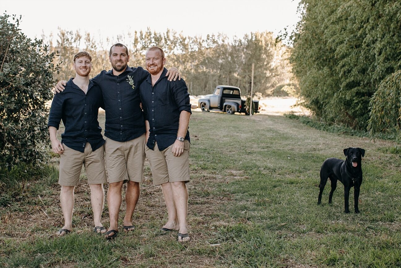 Groom and groomsmen casual dress