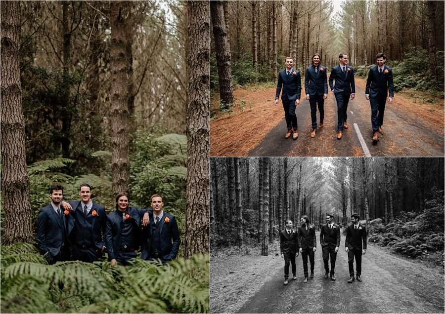 Groomsmen in the forest