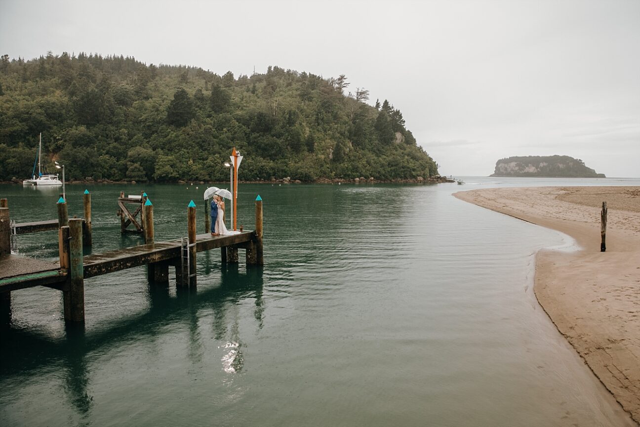 Whangamata bar wedding in the rain
