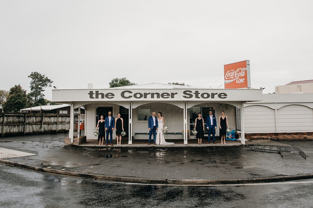 Whangamata Corner store wedding party