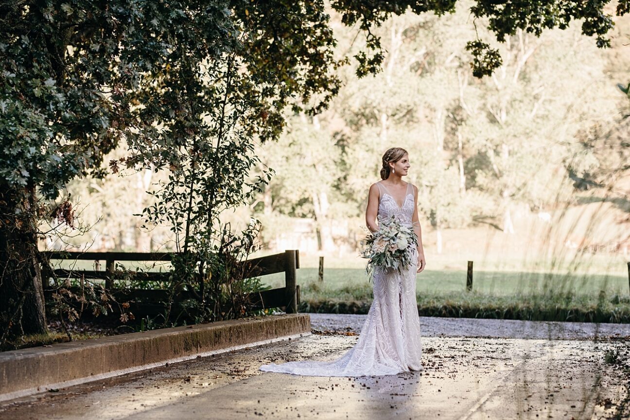 Wedding gown country style on the Coromandel