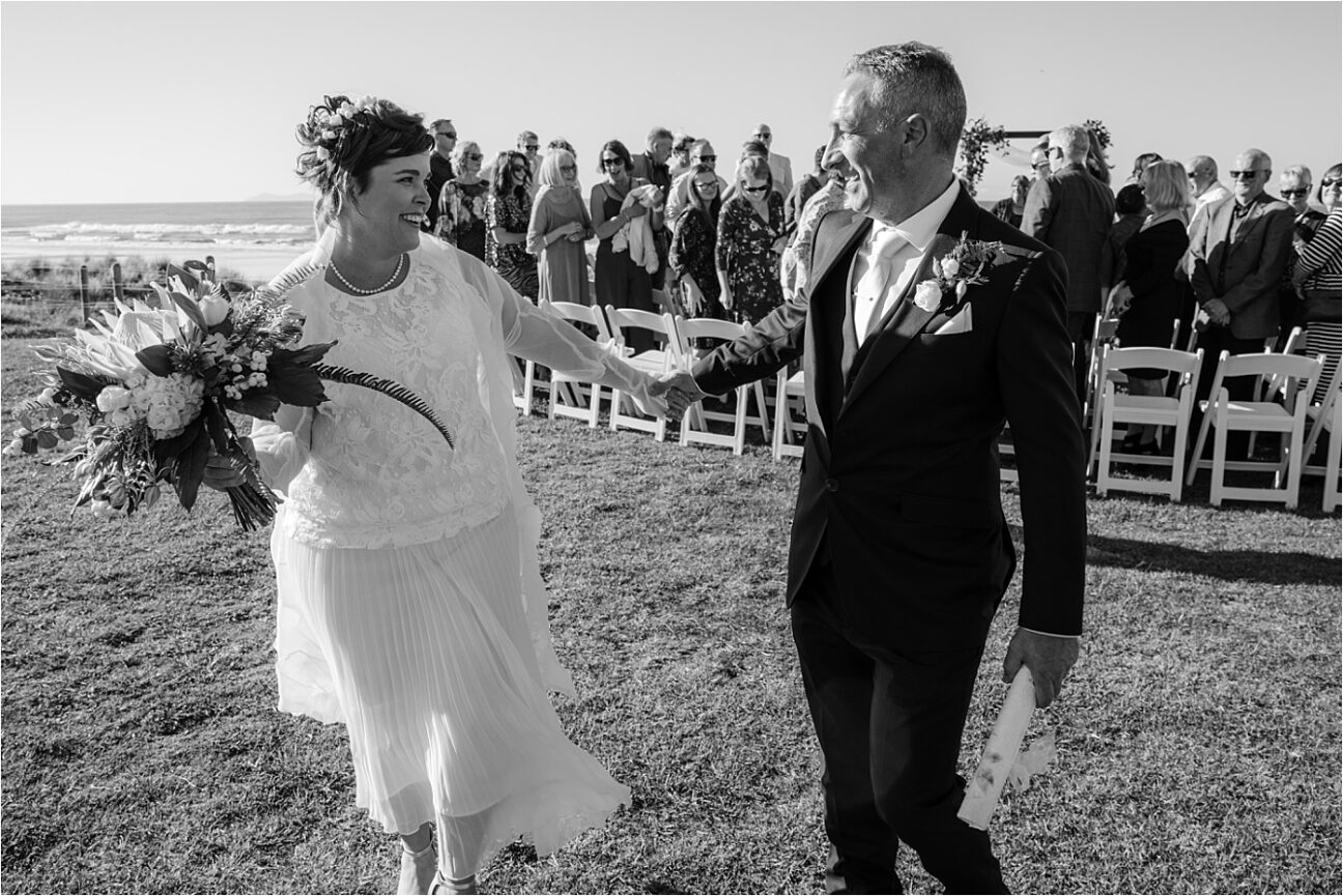 Just married Hart Street Mount Maunganui Beach wedding