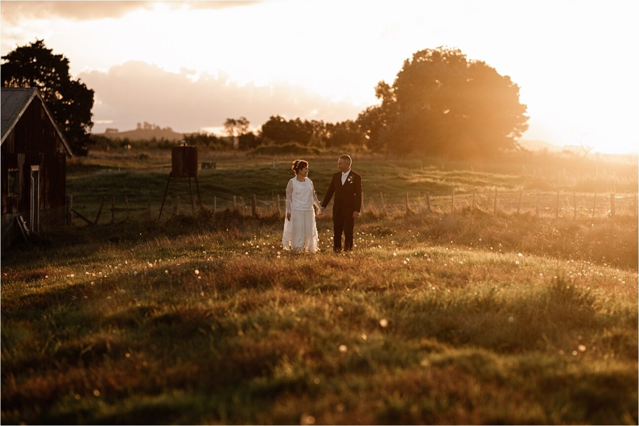 Golden sunset Papamoa Country wedding photo Pure Images Photography