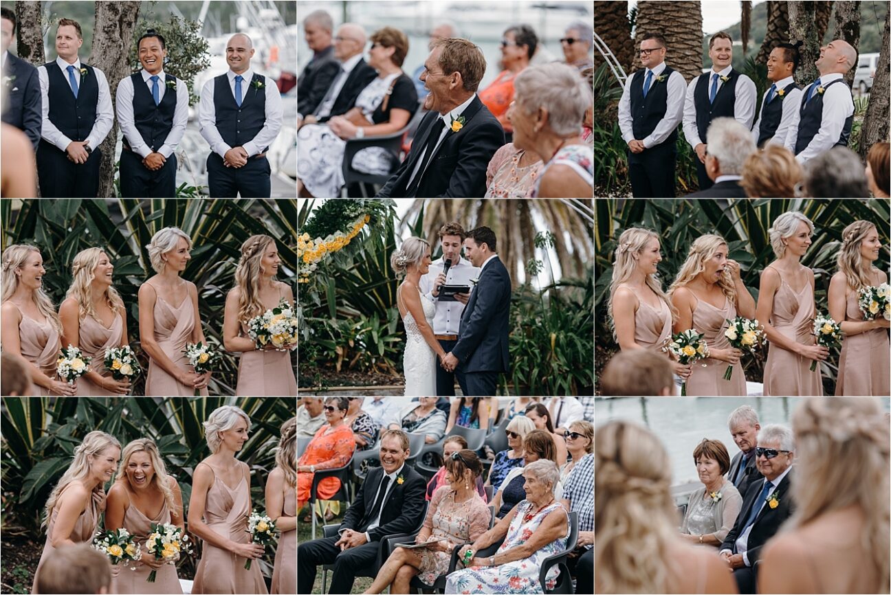 Coromandel wedding ceremony at Salt bar Whitianga