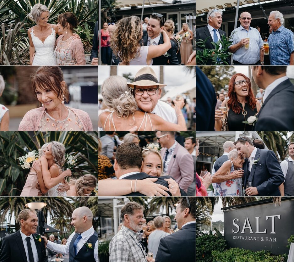 Candid wedding guests moments