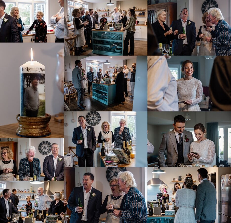 Wedding guest mingling