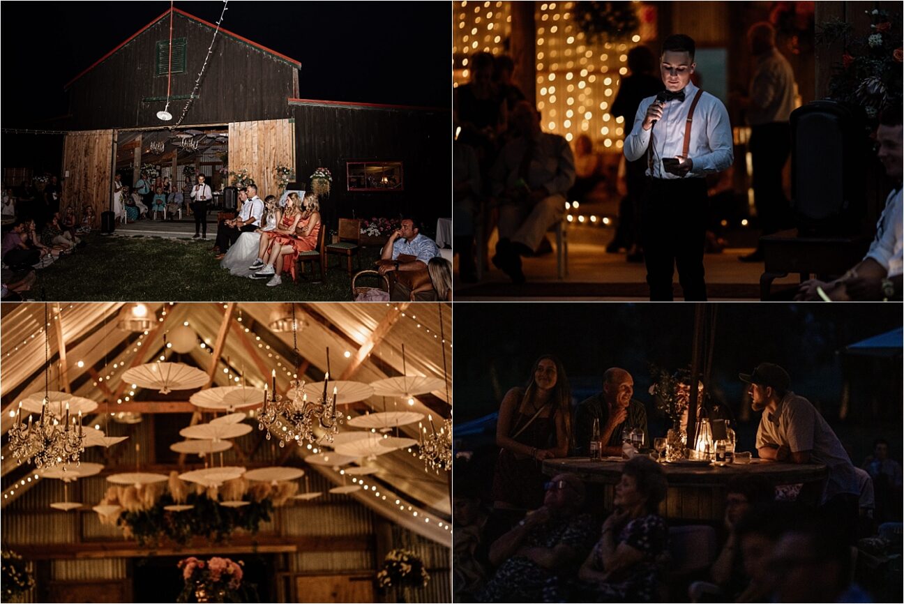 Evening photography at Waiterenui barn wedding