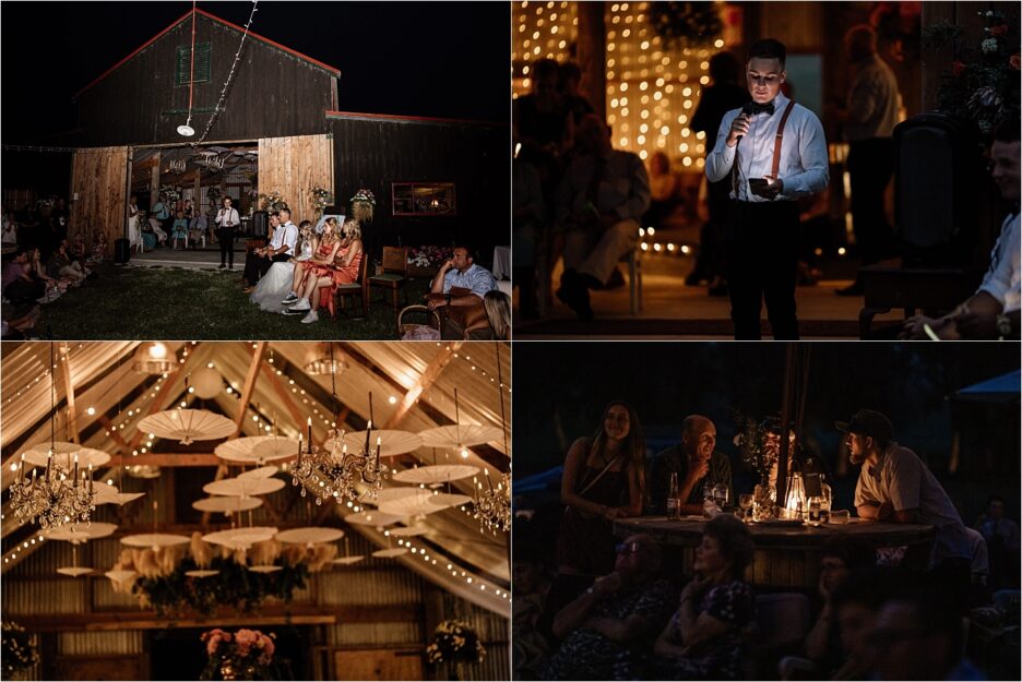 Evening photography at Waiterenui barn wedding