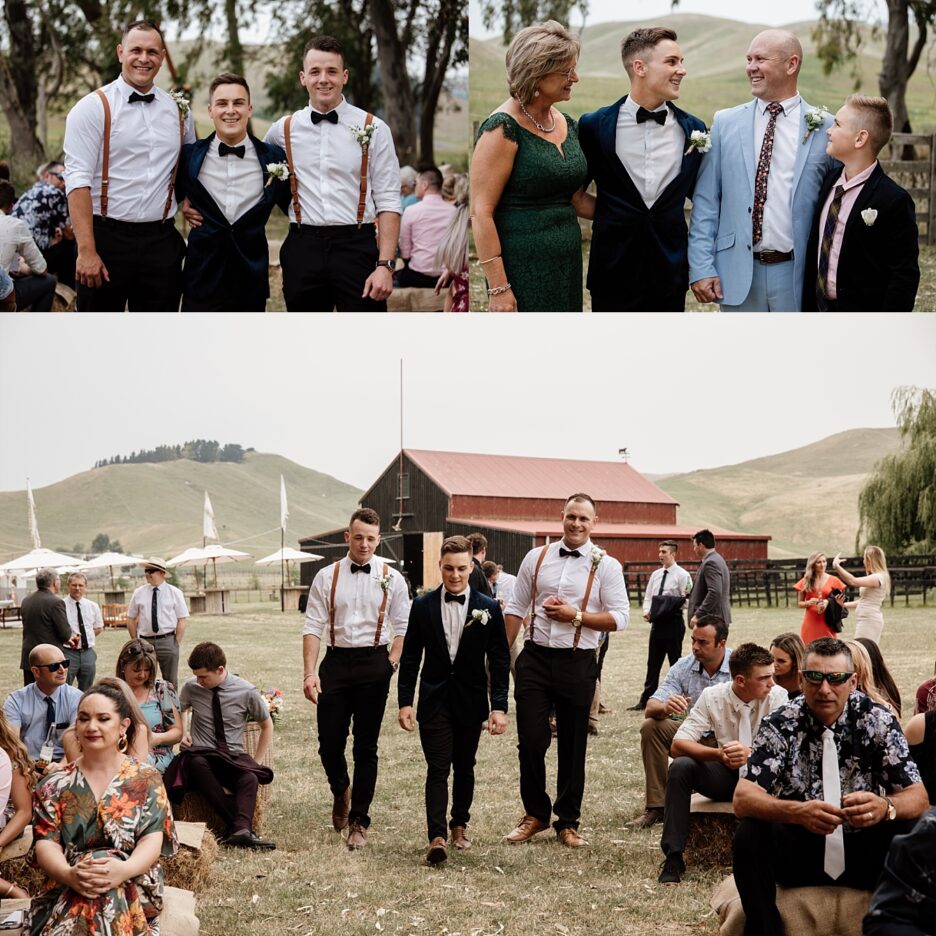 Groom with groomsmen in braces