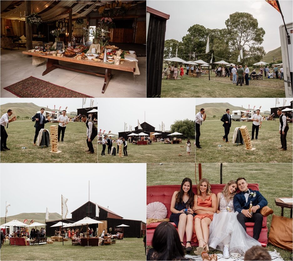 Lawn games and grazing table