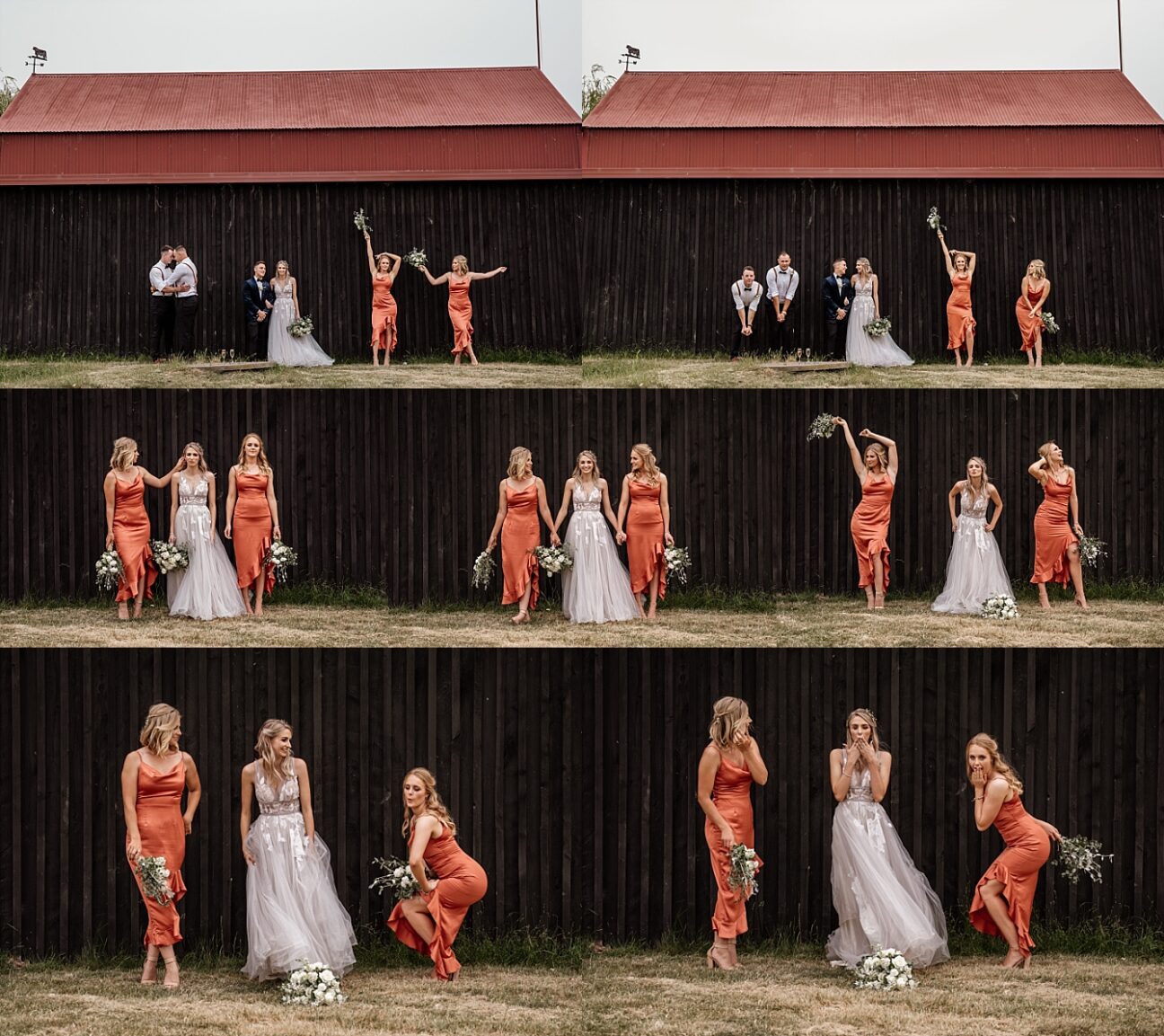 Barn bridal party at Waiterenui