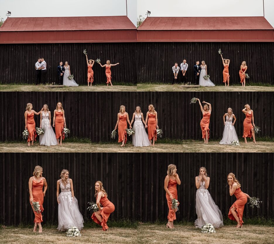 Barn bridal party at Waiterenui