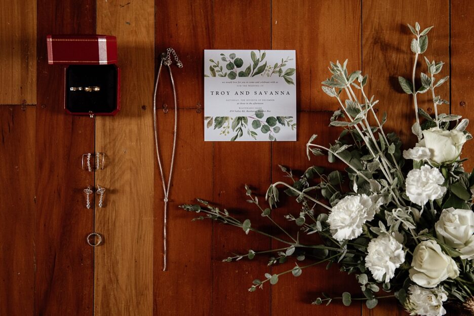 Flay lay bridal details