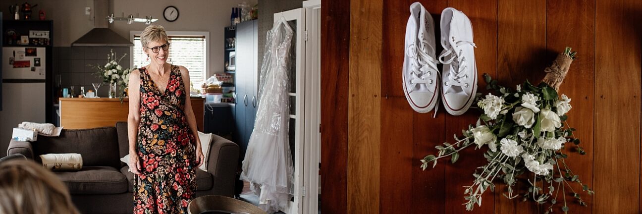 Mother of the bride and bouquet