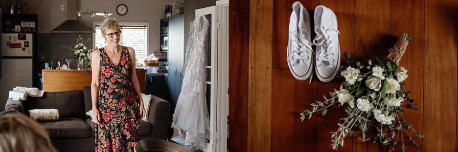 Mother of the bride and bouquet