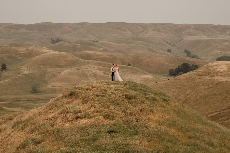 Bride and groom at Waiterenui country wedding venue