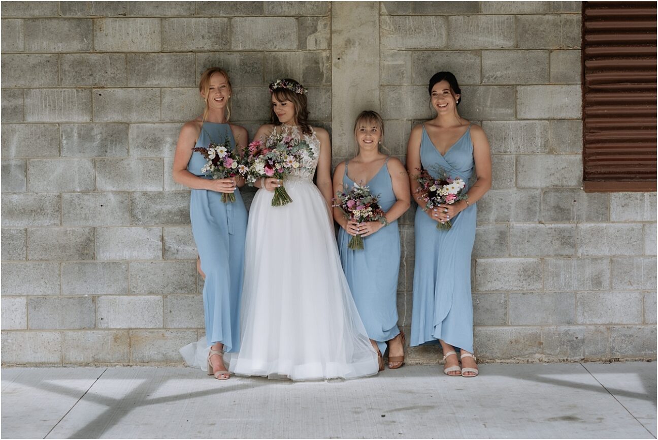 Bride with bridesmaids