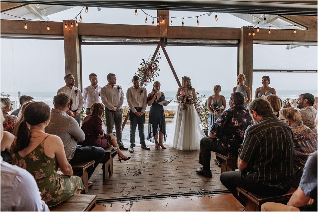 Wedding ceremony in progress at Flat White Cafe in Waihi