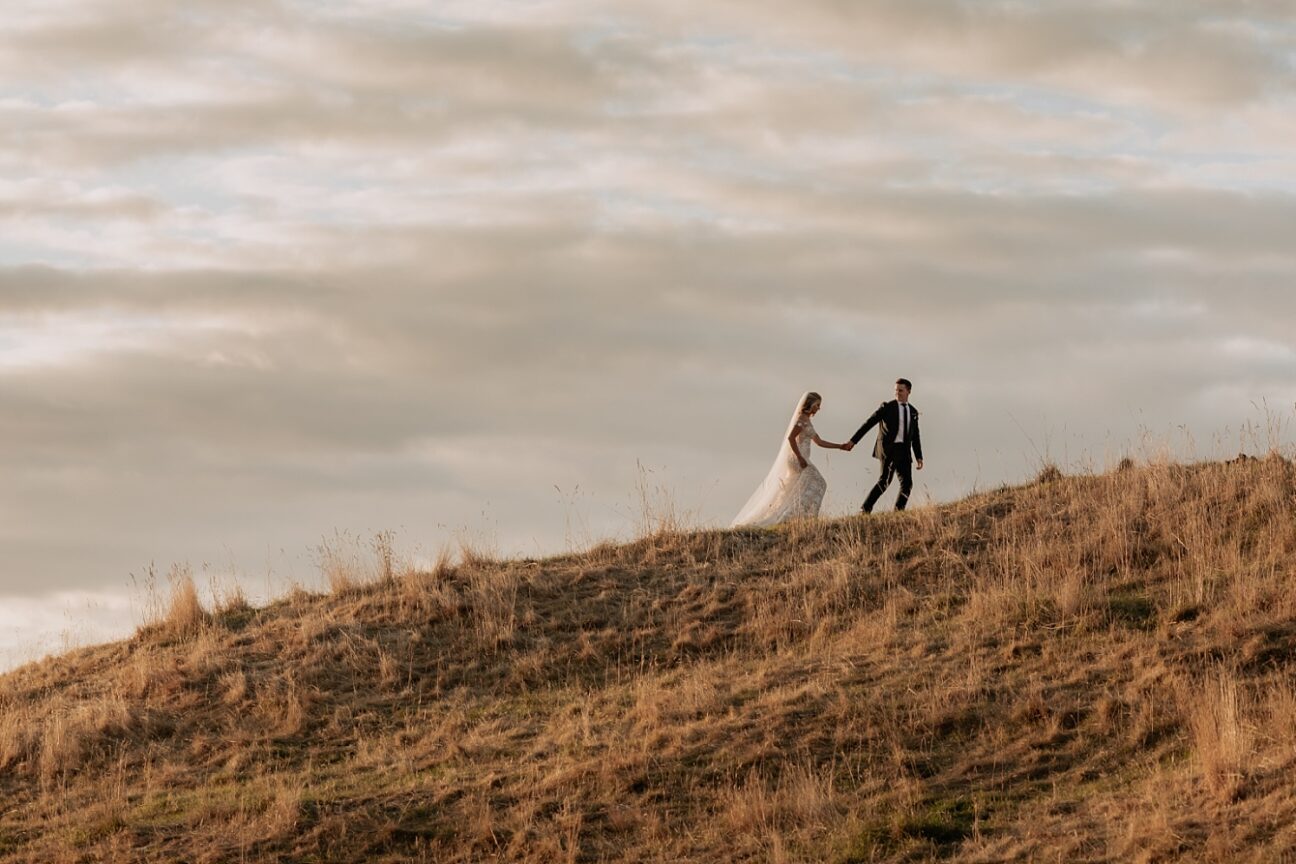 Elopement couple walking up Te Mata Peak in the Hawkes Bay