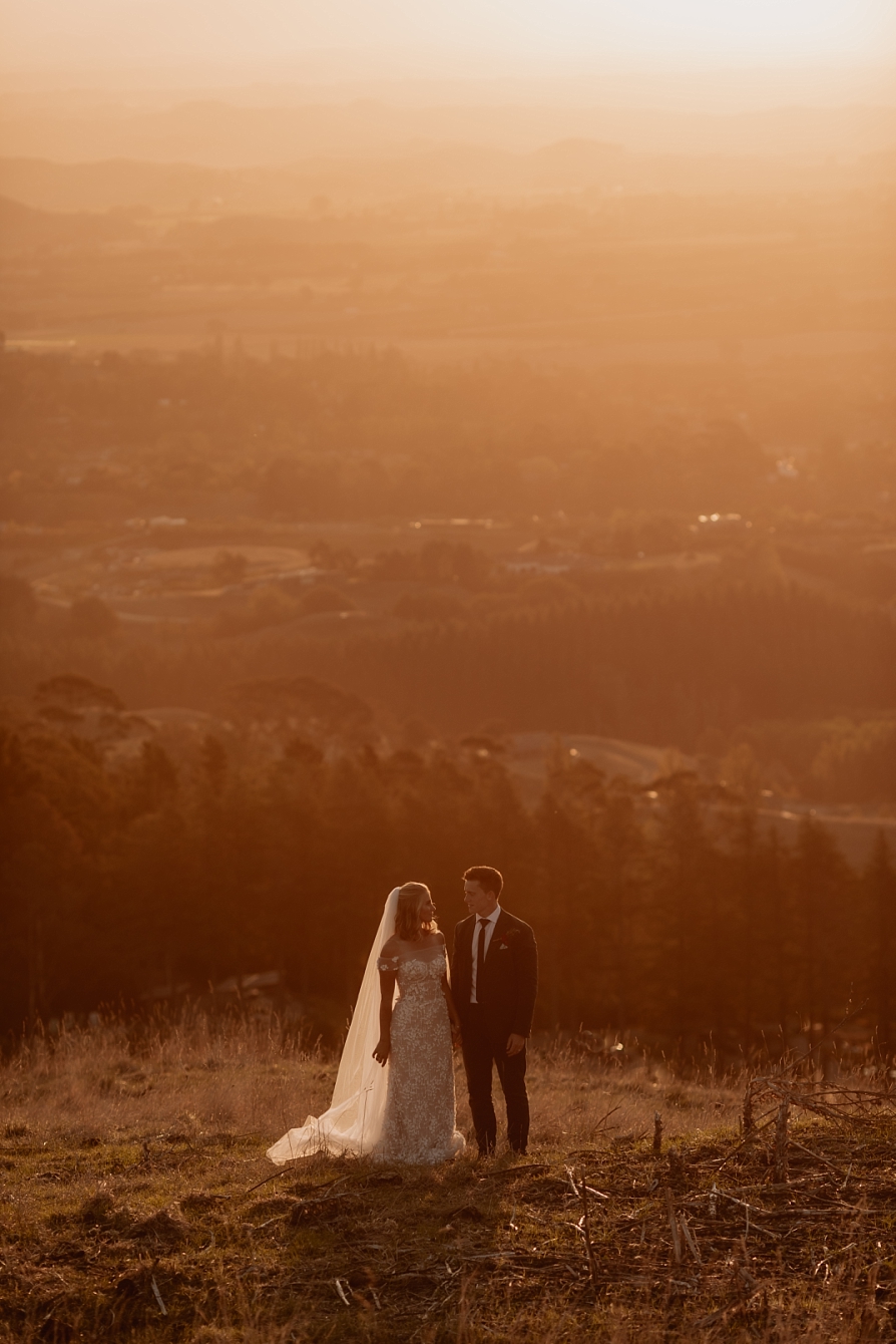 Elopement photos in the Hawkes Bay at Golden hour