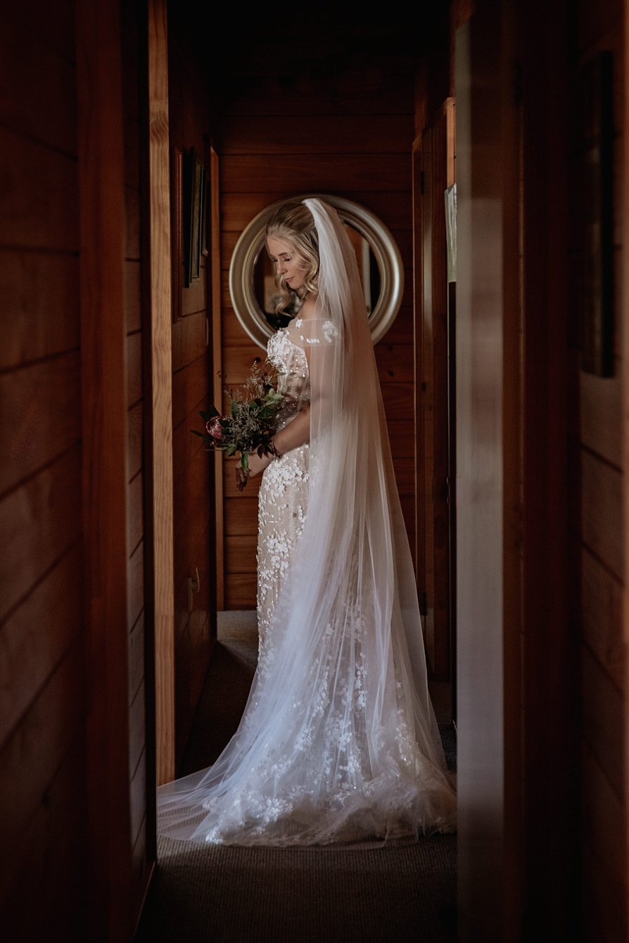 Bride in hallway