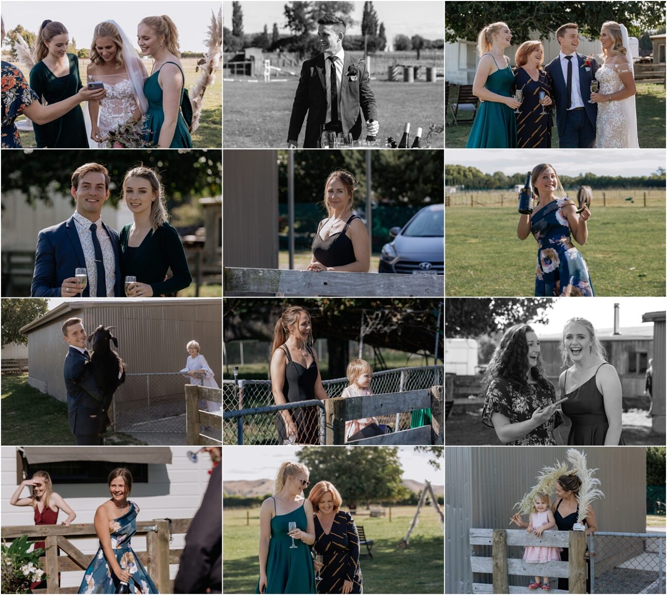 Lots of natural happy wedding guest photos