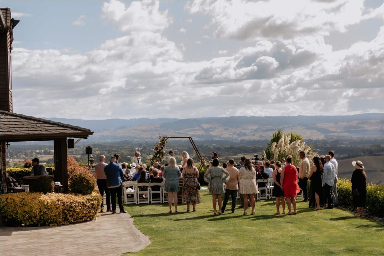 Wedding ceremony at Eagle Ridge lawn