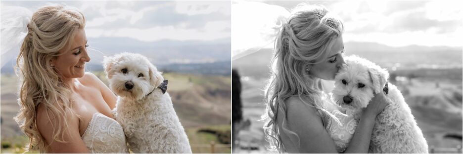 Bride with puppy