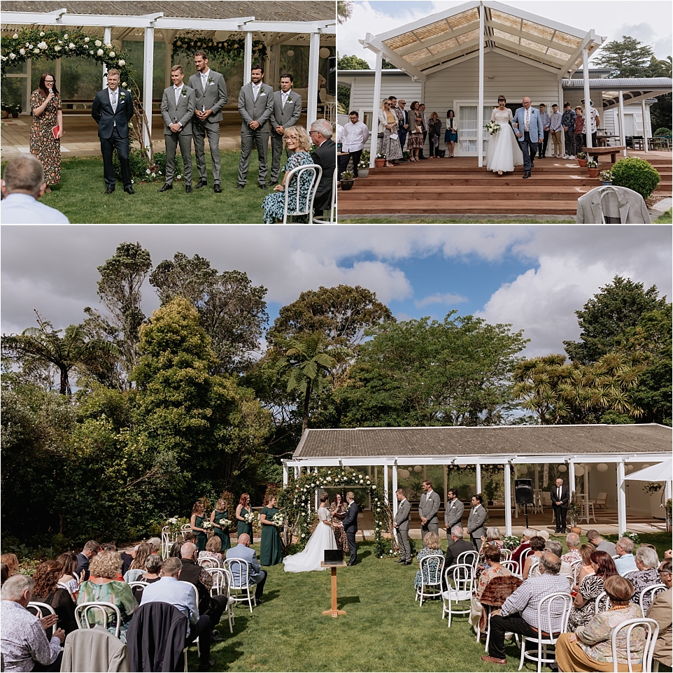Backyard wedding ceremony in Tauranga