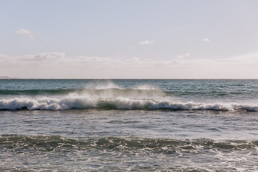 Waves crashing on Hot Water Beach New Zealand