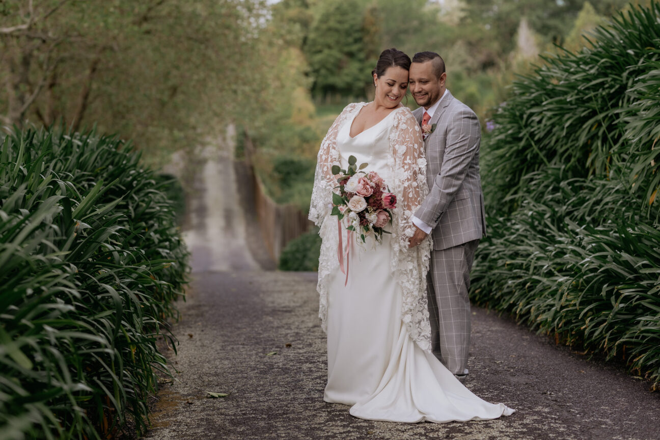 Lovely moment between bride and groom