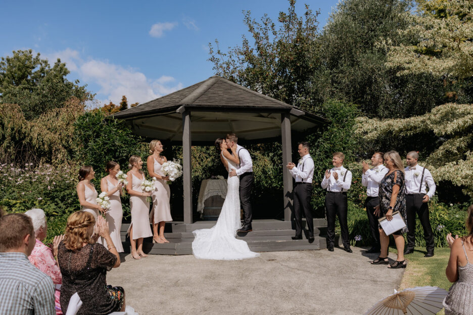 First kiss wedding ceremony