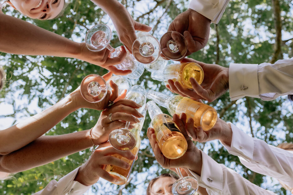 wedding party champagne glasses
