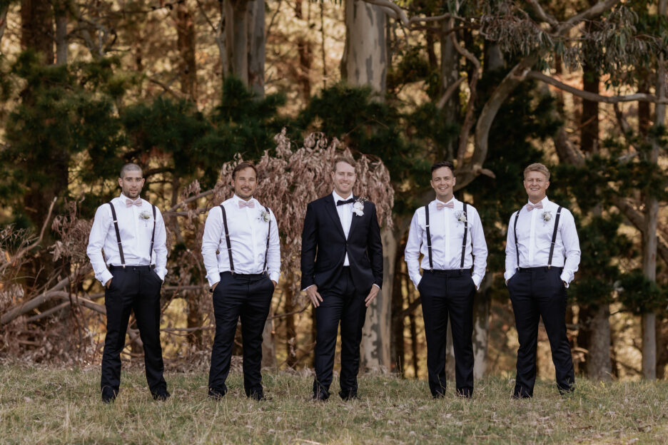 Groomsmen with braces