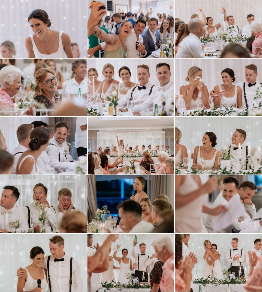 Wedding reception speeches and reactions