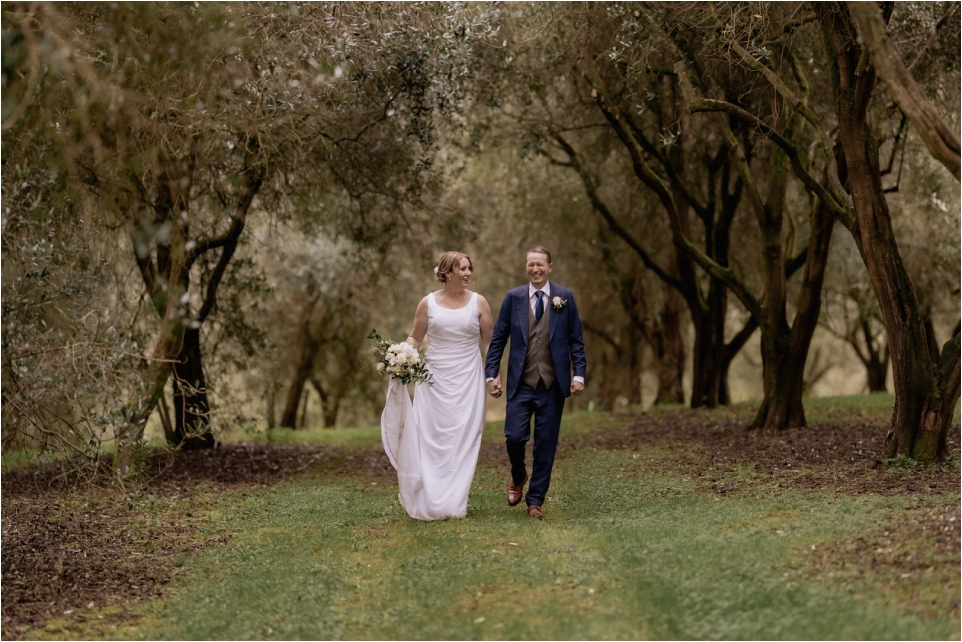 Bride and bride walking at Bracu