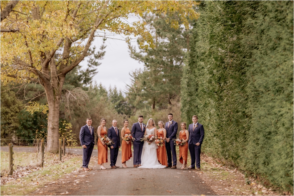 Bridal party on Makoura Lodge driveway
