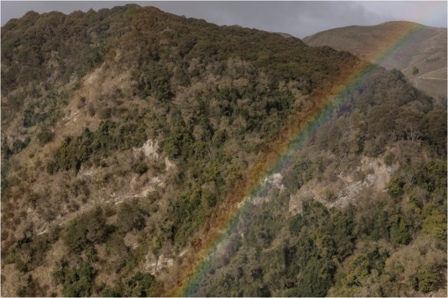 Rainbow in the hills New Zealand