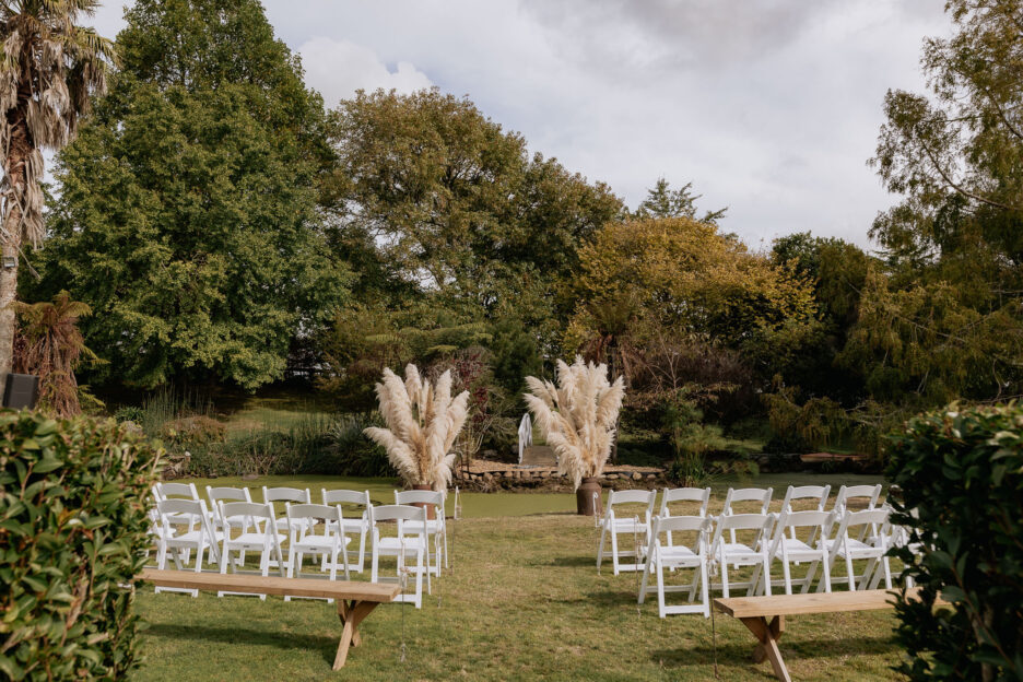 ceremony seating setup for country waikato wedding