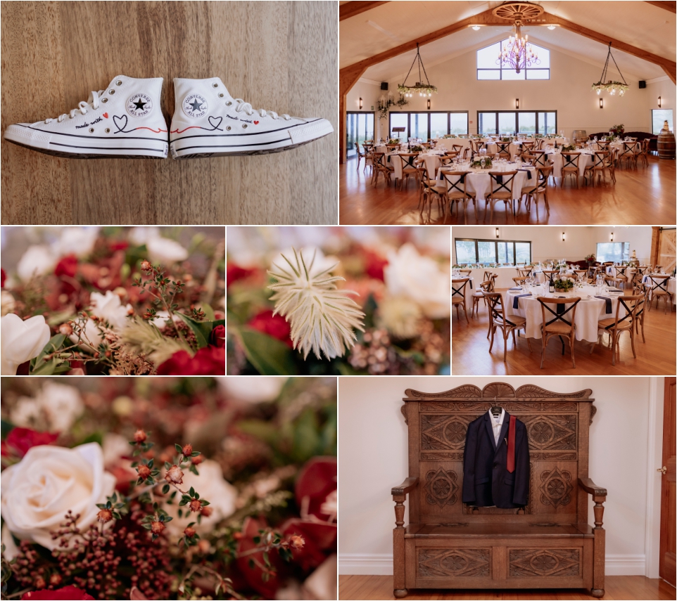 Wedding bridal chucks and wedding winter floral colours