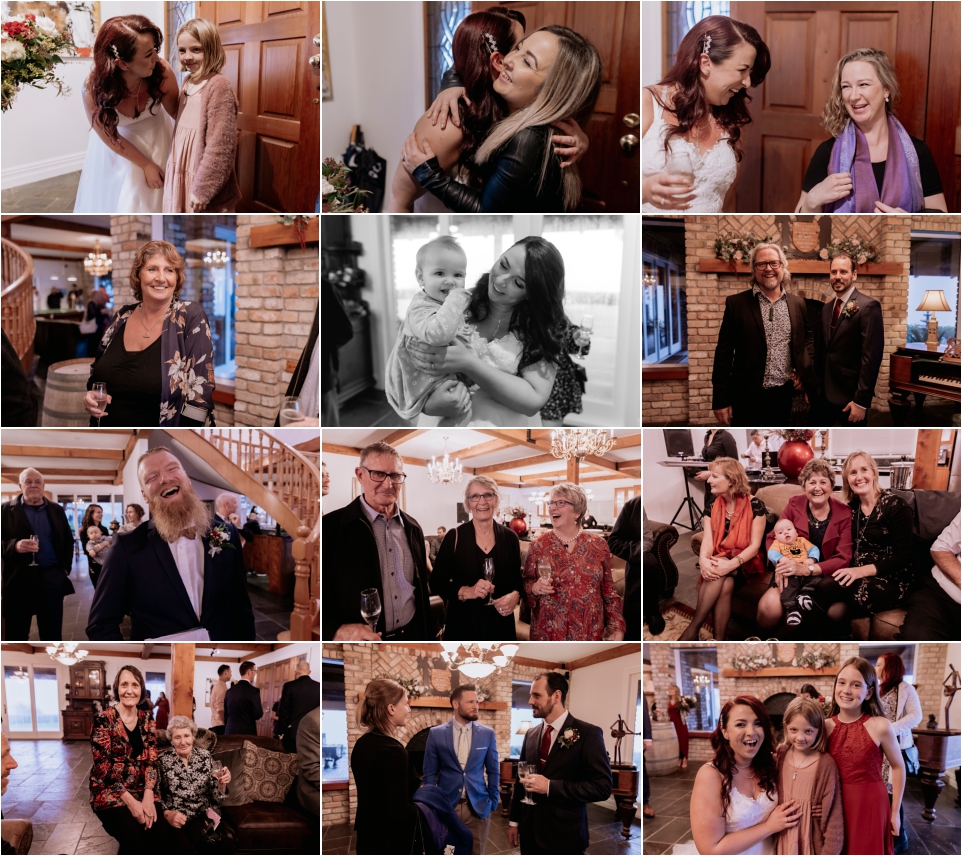 Candid wedding photos of happy guests