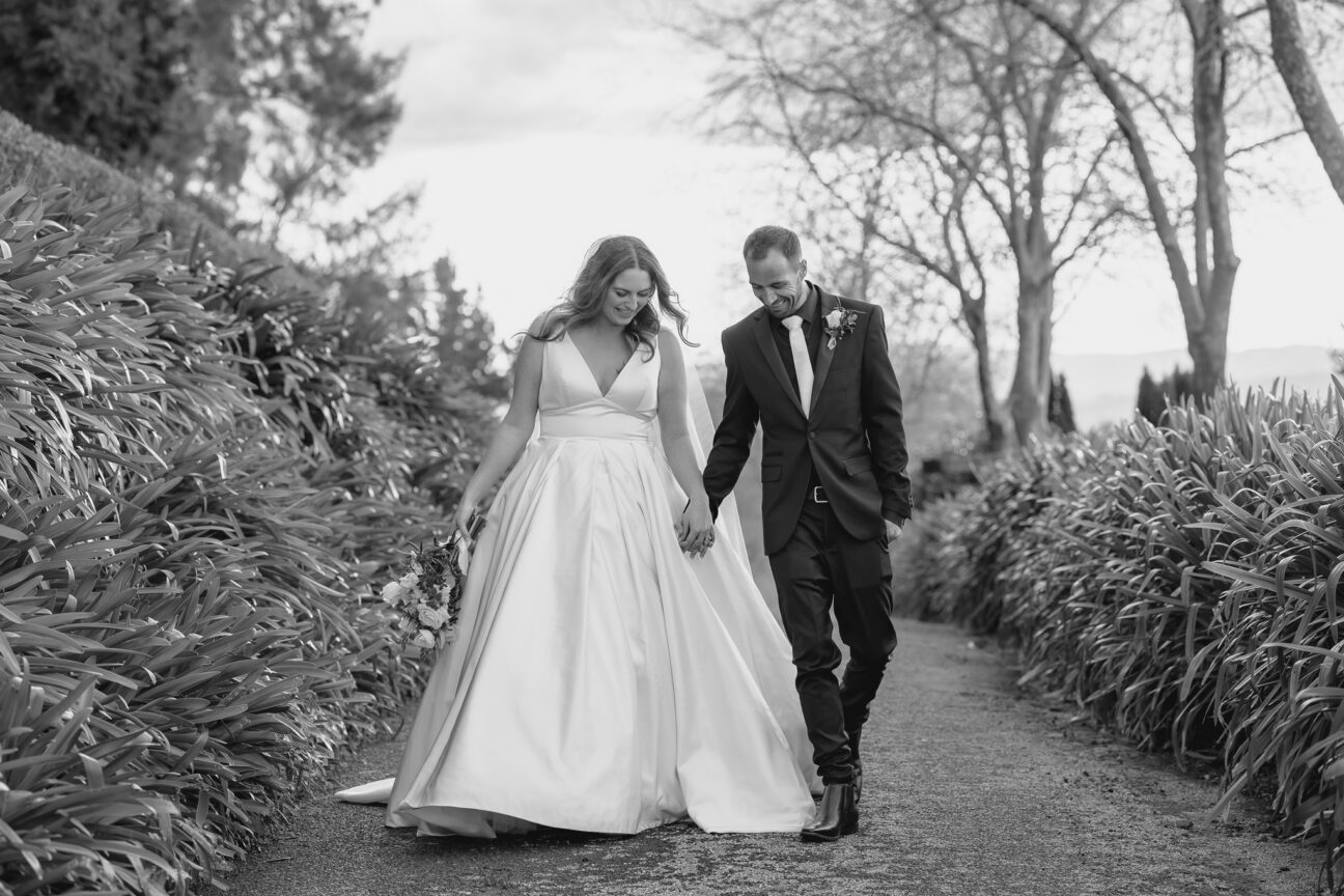 natural special moments between wedding couple