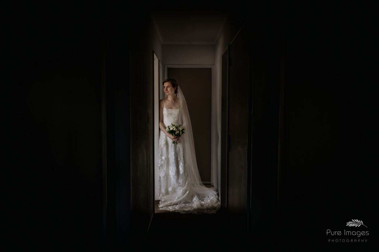 Hallway image of bride