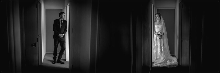 bride and groom in hallway images