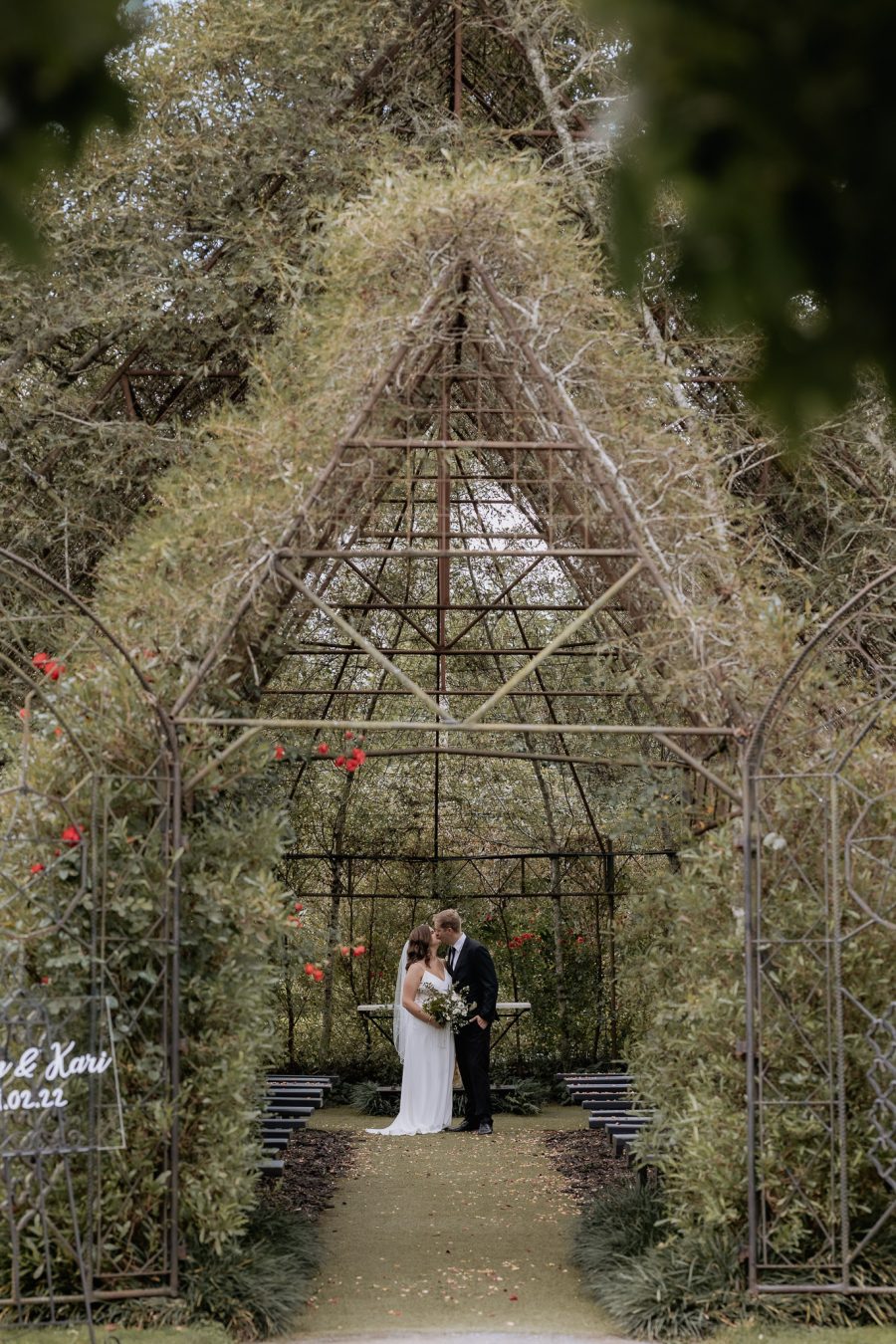 Tree church wedding photo